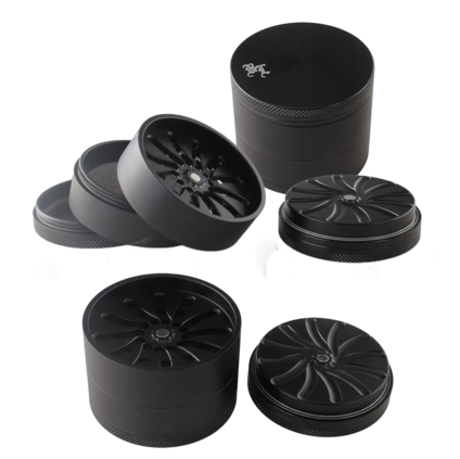 BLACK LEAF - Masher Aluminium Grinder 4-part Black