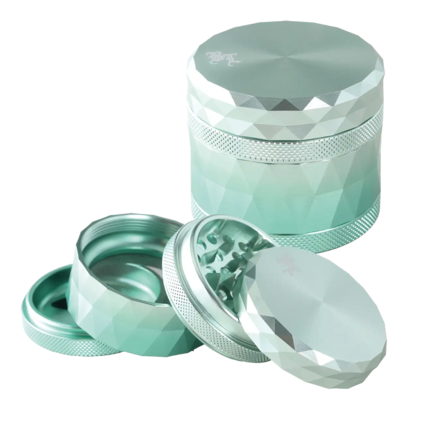 BLACK LEAF - Alu Grinder 4-part iridescent silver green