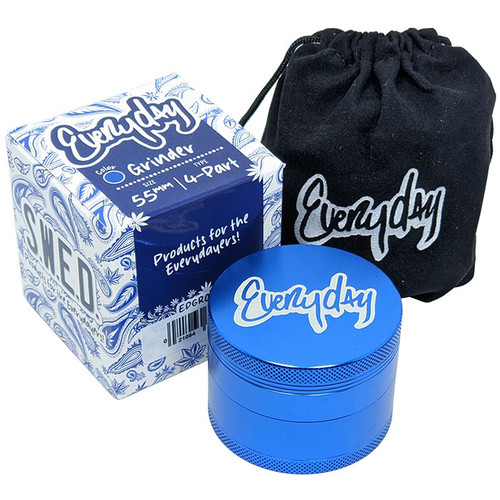 Everyday Aluminum Grinder 55mm 4 Part Blue