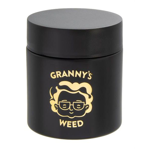 GRANNY'S Stash Jar with UV glass - Black