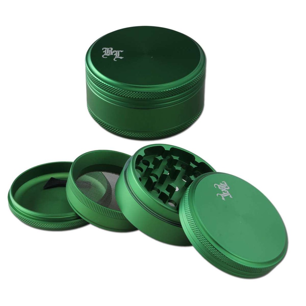 BLACK LEAF – Aluminium Grinder – 4-Part (Matt Green)